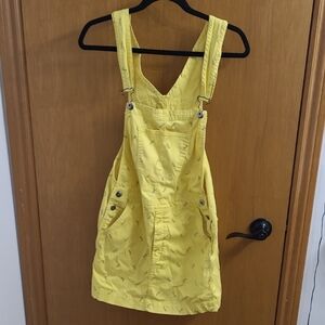 Yellow Banana Print Overall Skirt/Dress